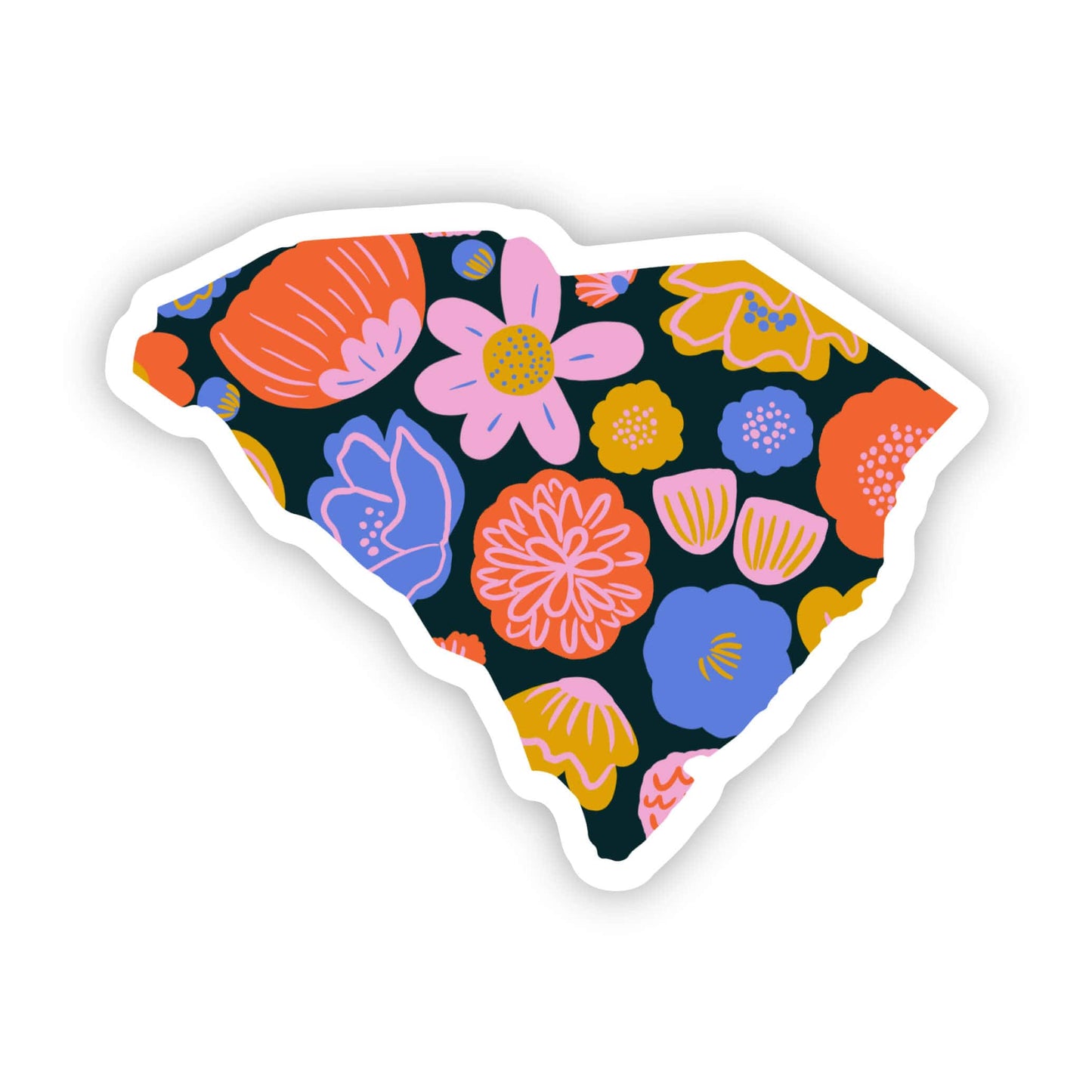 South Carolina Sticker - Colorful Flower