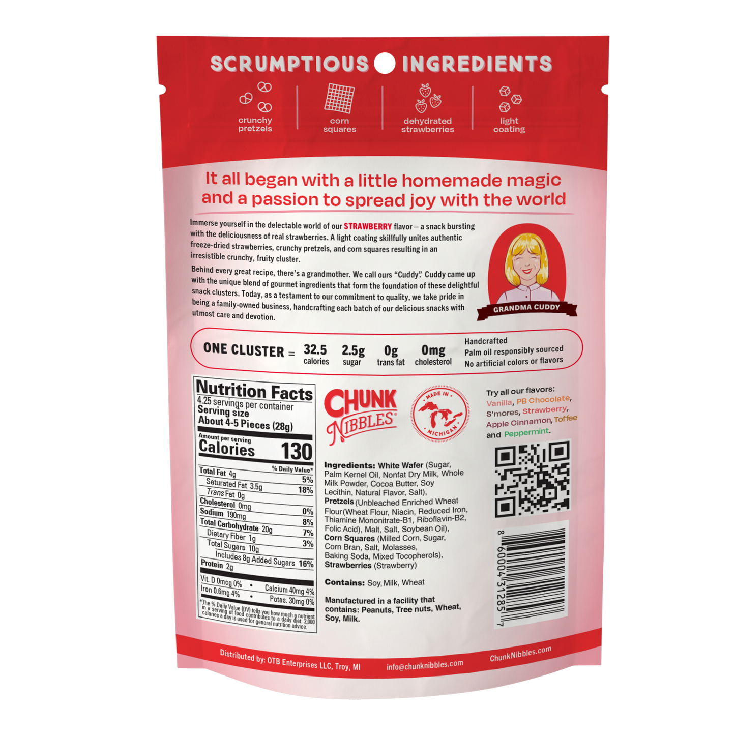 Strawberry Chunk Nibbles 4.25oz Pouch