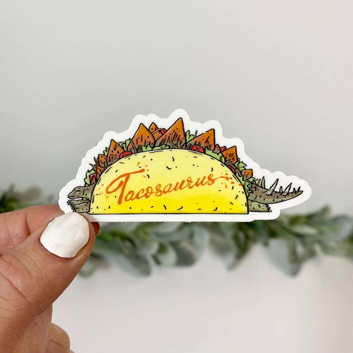Taco-saurus Stegosaurus Dinosaur Sticker