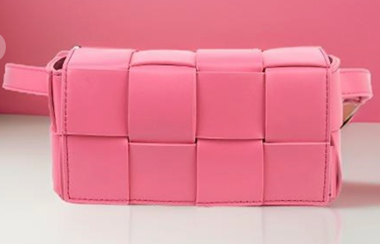 Vegan Leather Woven Crossbody Waist Bag