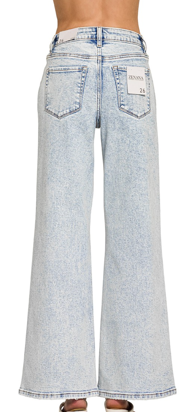 Light Wash Wide Leg Denim Pants