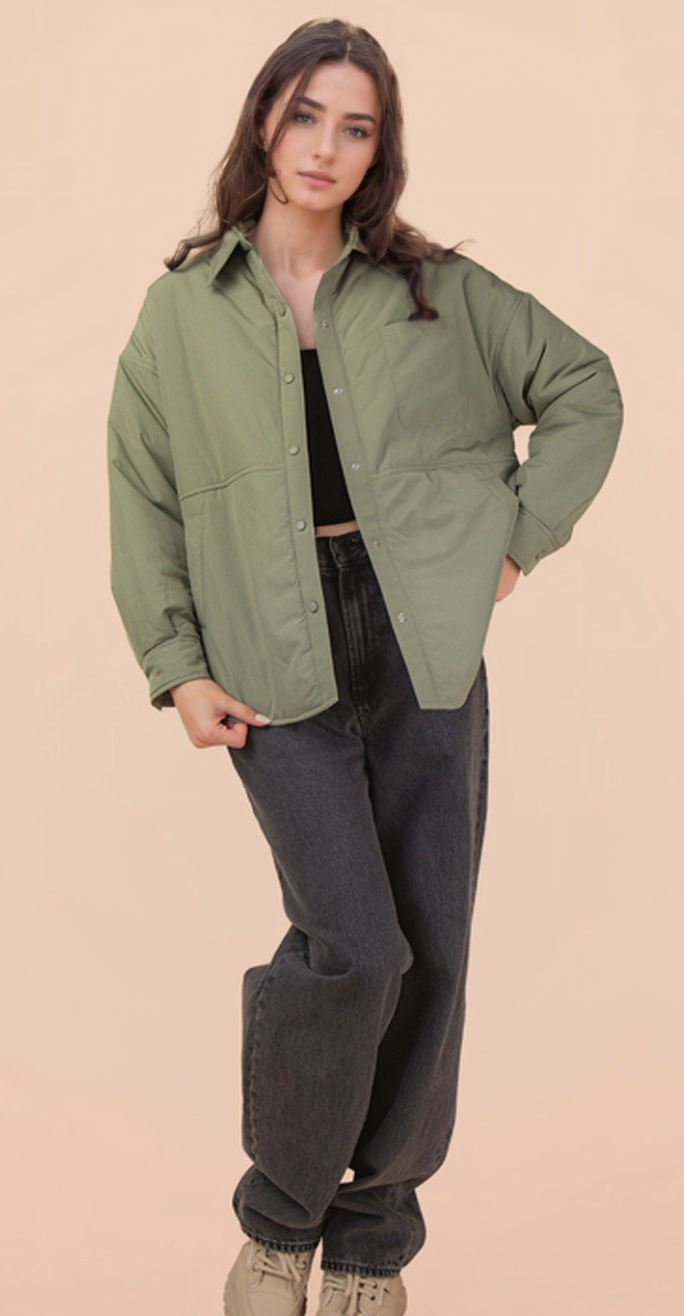 Oversized Button Down Casual Solid Jacket