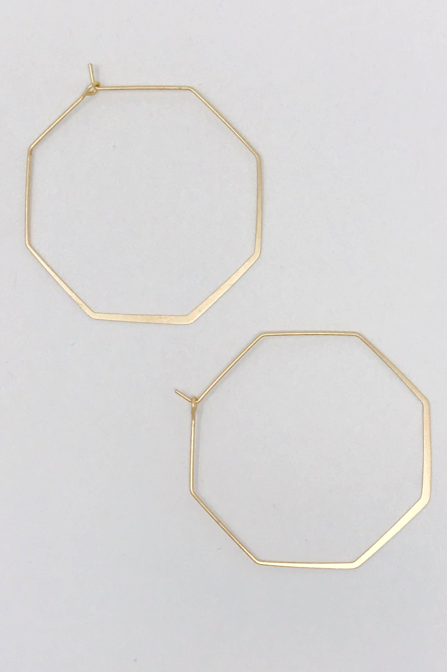 Smaller Stylish Octagon Wire Hoop Earrings