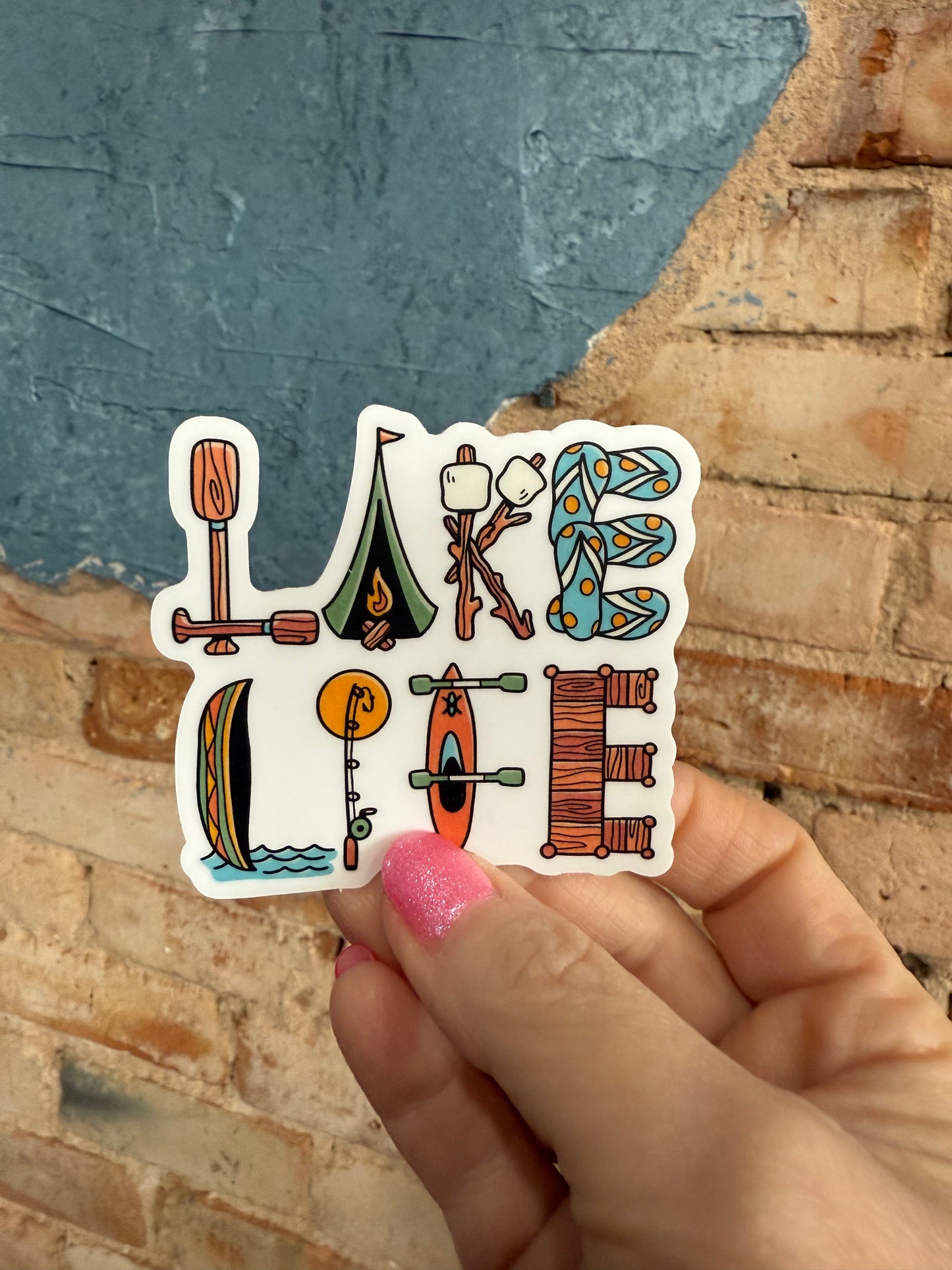 Lake Life Lettering Sticker
