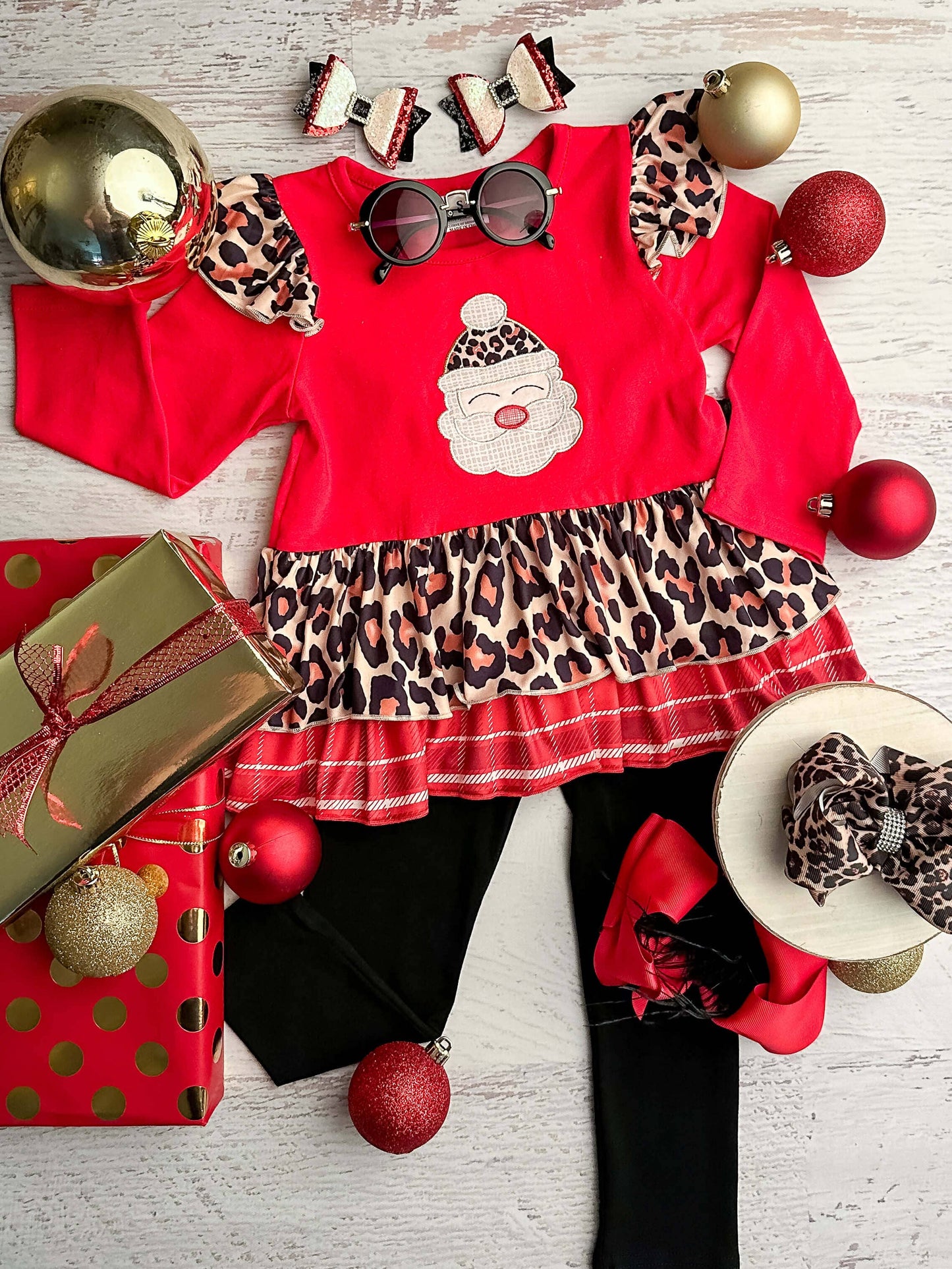 Wild About Santa Ruffled Top & Legging Set