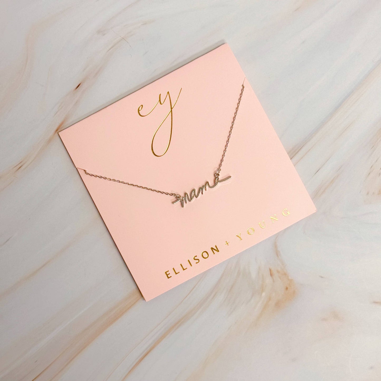 Mama Script Necklace