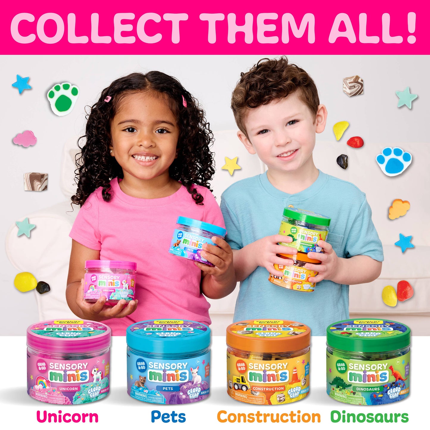 Sensory Mini Play Kit Jar with Cloud Clay: Unicorn