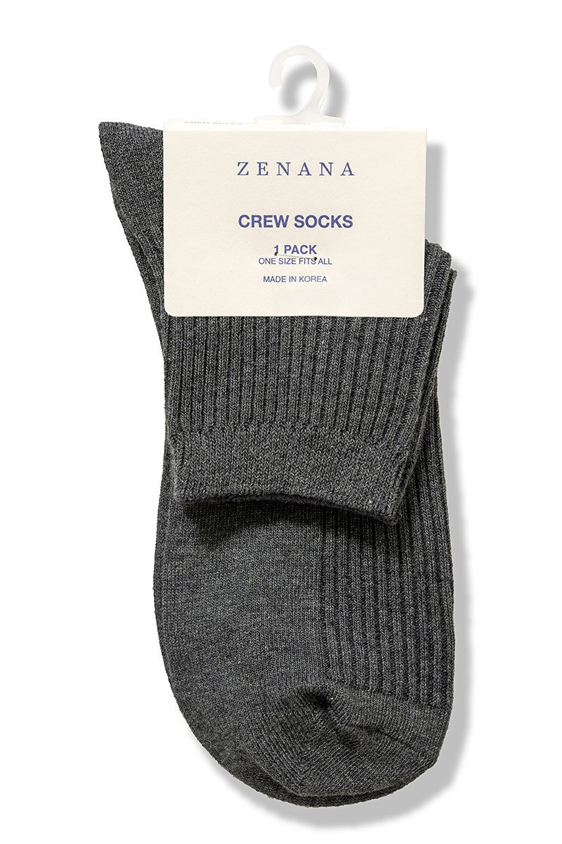 Ribbed Crew Socks