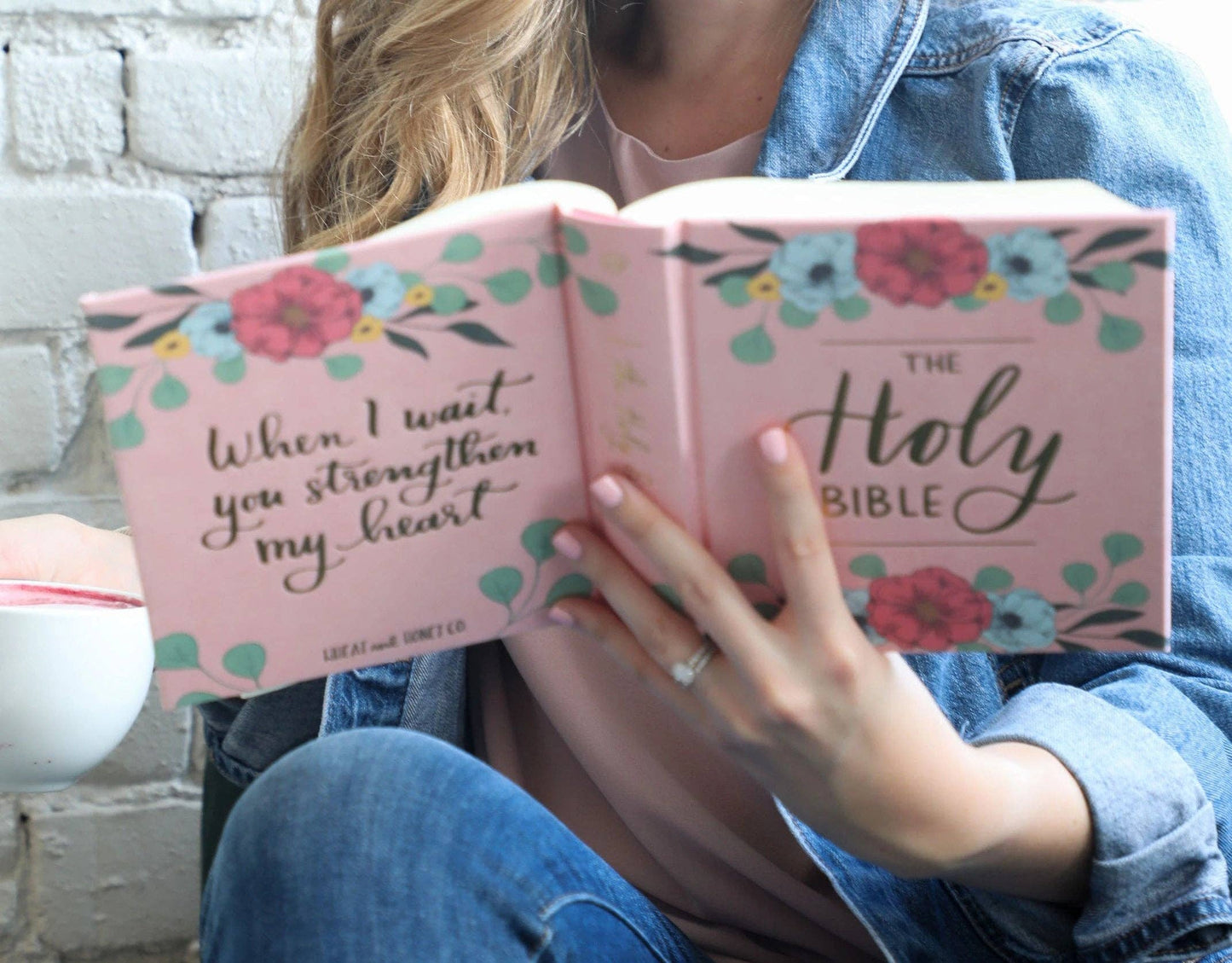 Hand Painted The Holy Bible - Blush, ESV Journaling Bible