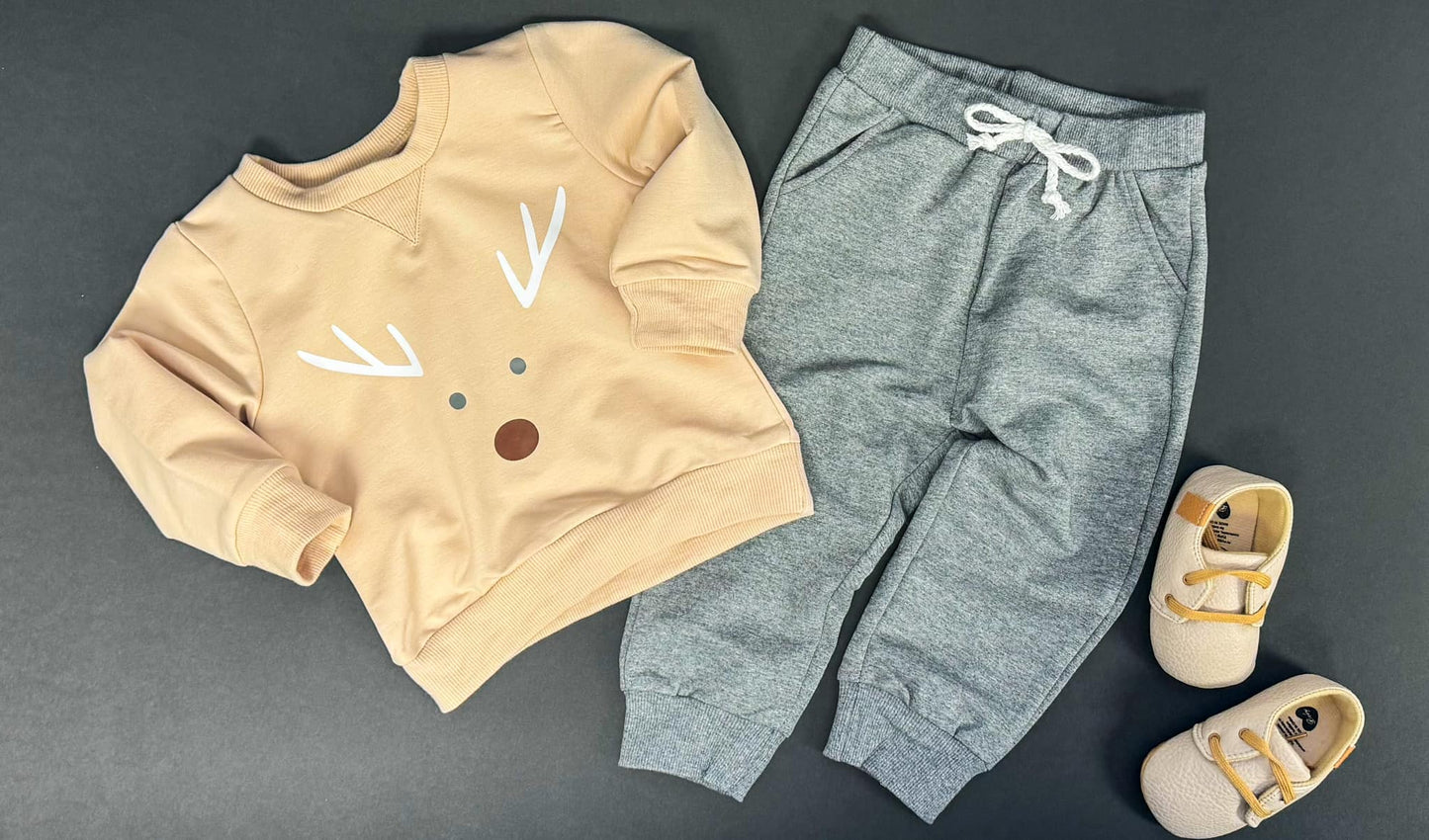 Reindeer - Beige Jogger Set