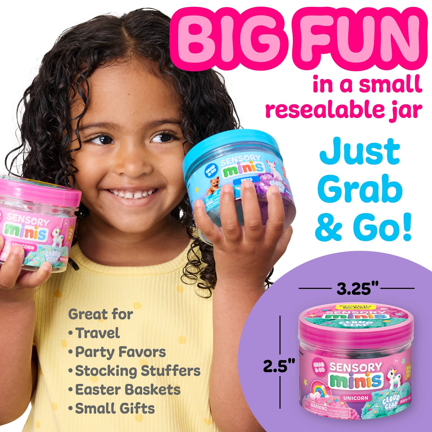 Sensory Mini Play Kit Jar with Cloud Clay: Unicorn