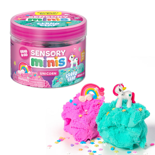 Sensory Mini Play Kit Jar with Cloud Clay: Unicorn