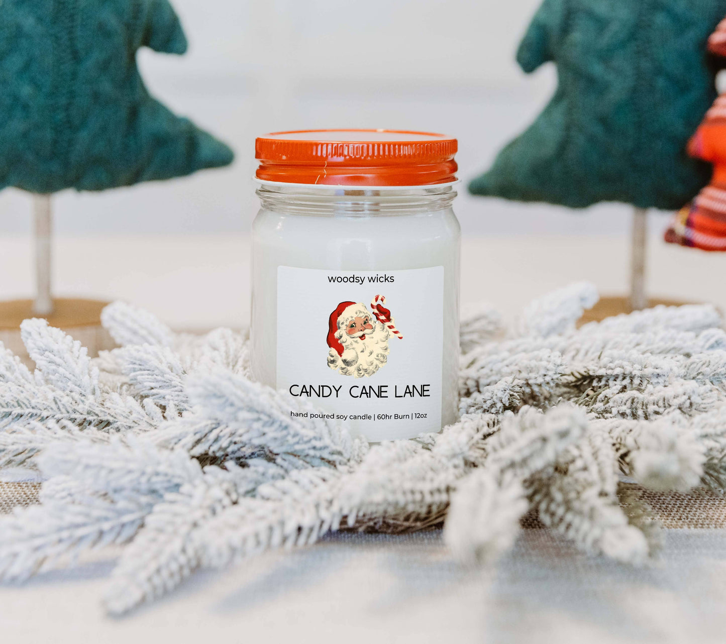 Candy Cane Lane Candle 100% Soy Wax - Wick Options: 8oz / Wood wick