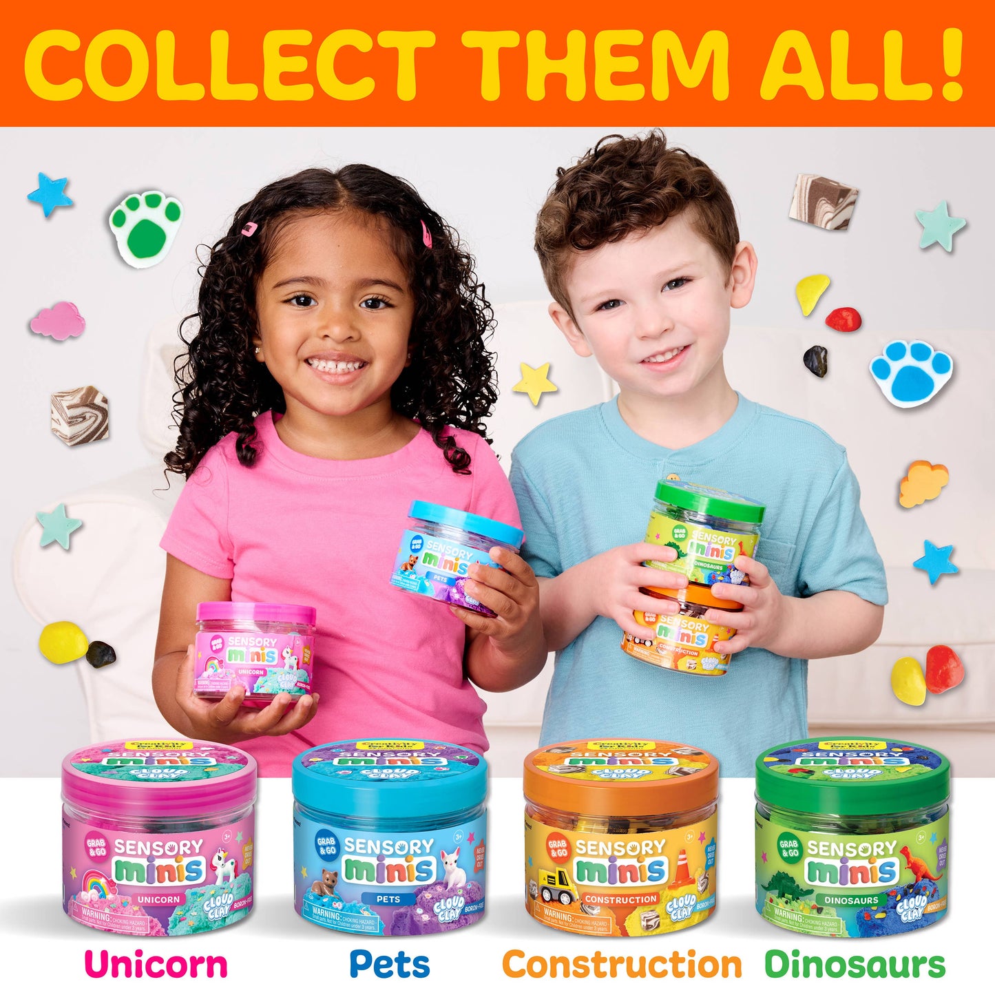 Sensory Mini Play Kit Jar with Cloud Clay: Construction