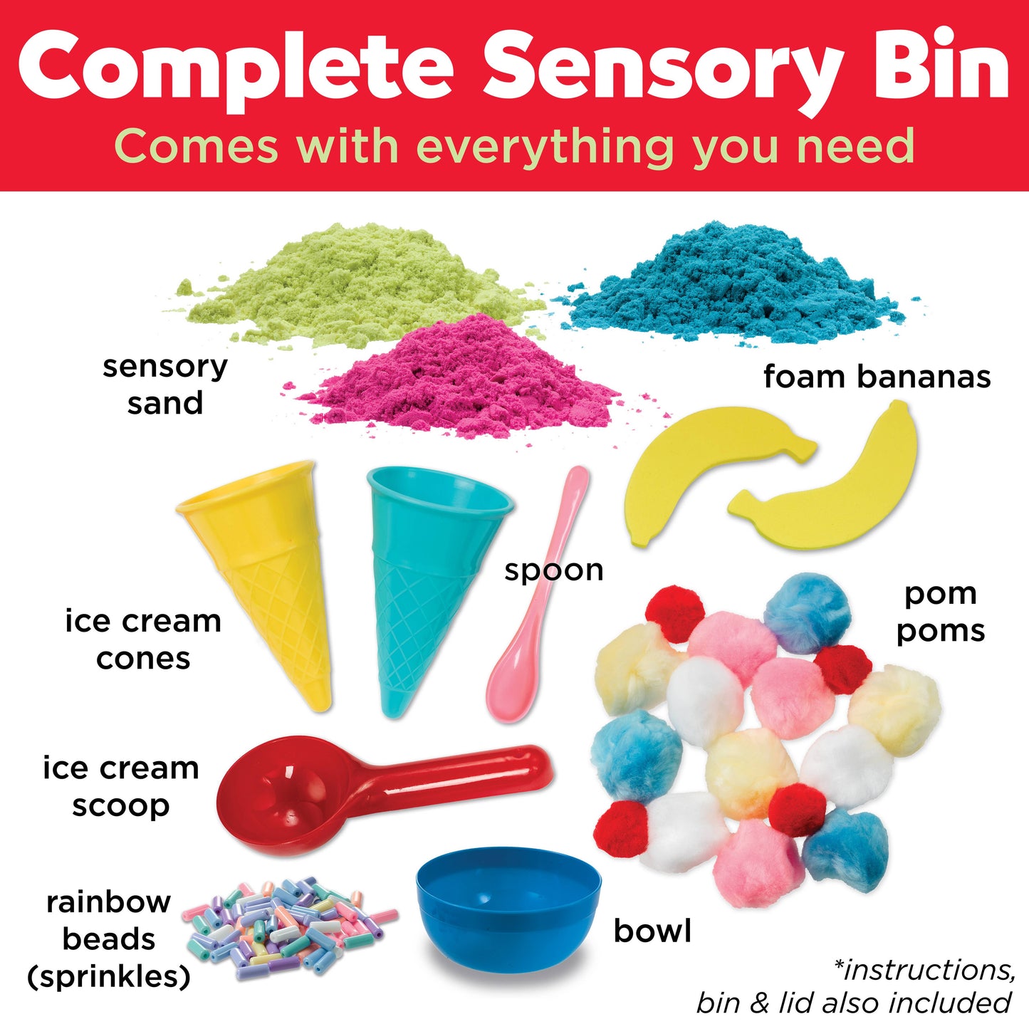 Sensory Bin Ice Cream Shop Activity Bin