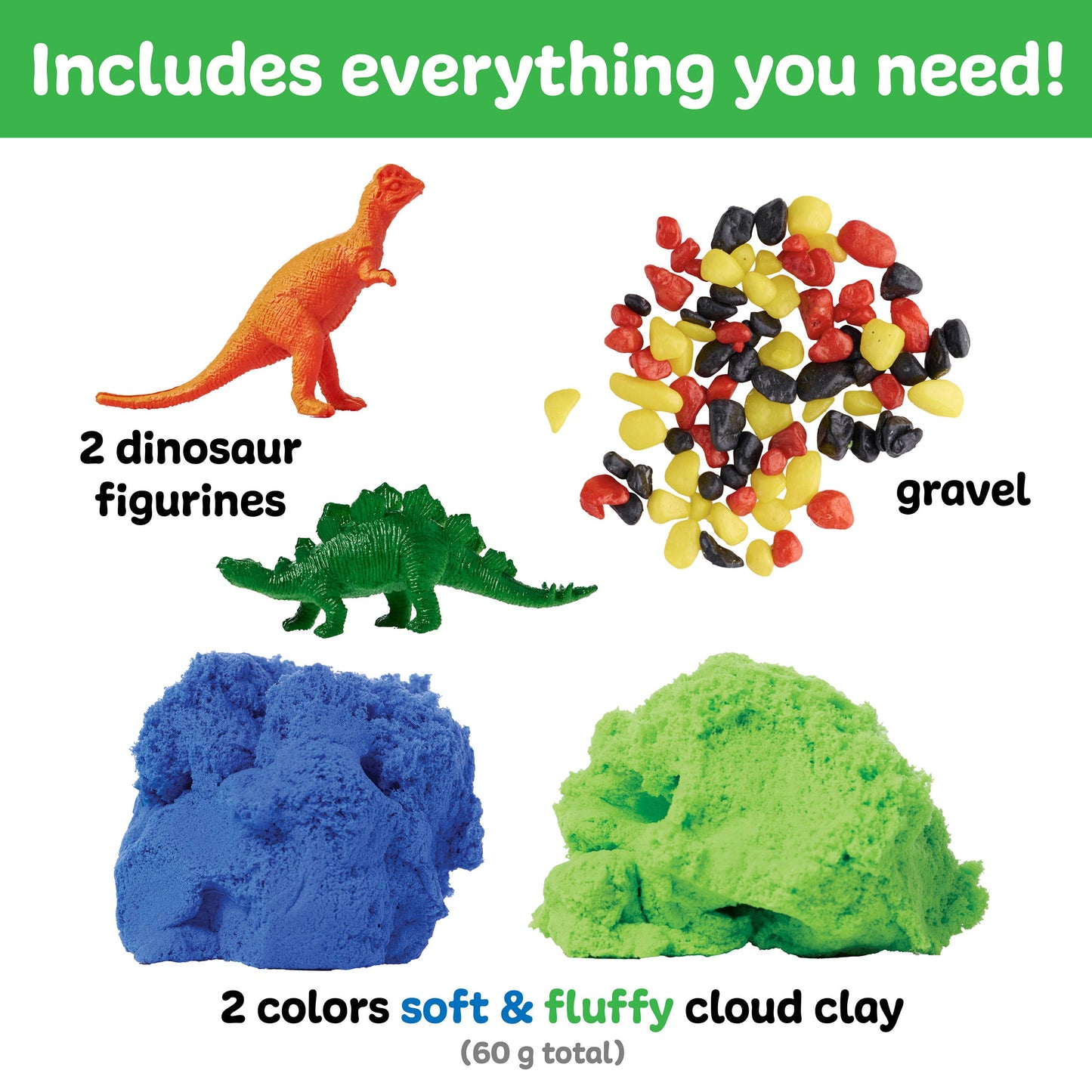 Sensory Mini Play Kit Jar with Cloud Clay: Dinosaur