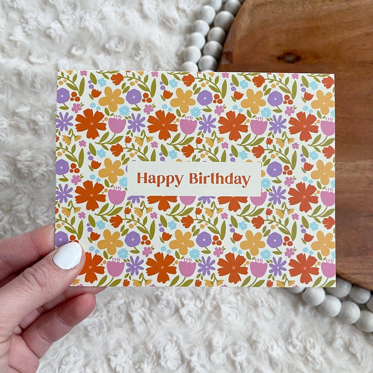 "Happy Birthday" Floral Greeting Card