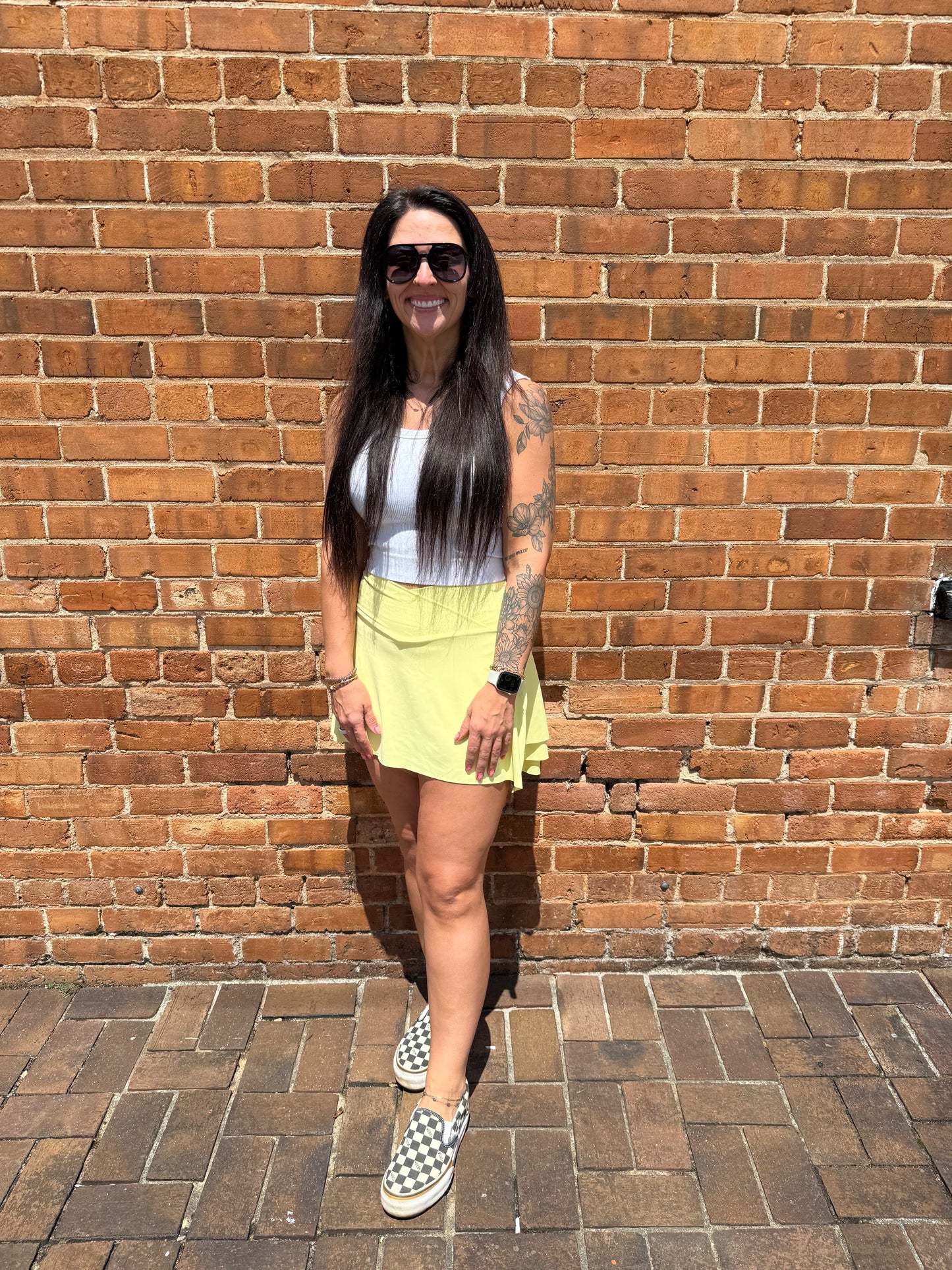 Layered Bottom Activewear Skirt w/Shorts