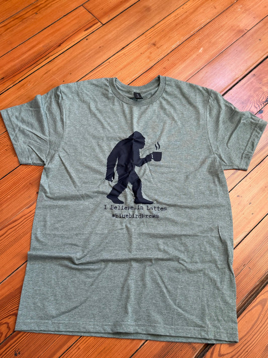 Bigfoot I Believe in Lattes Shirt
