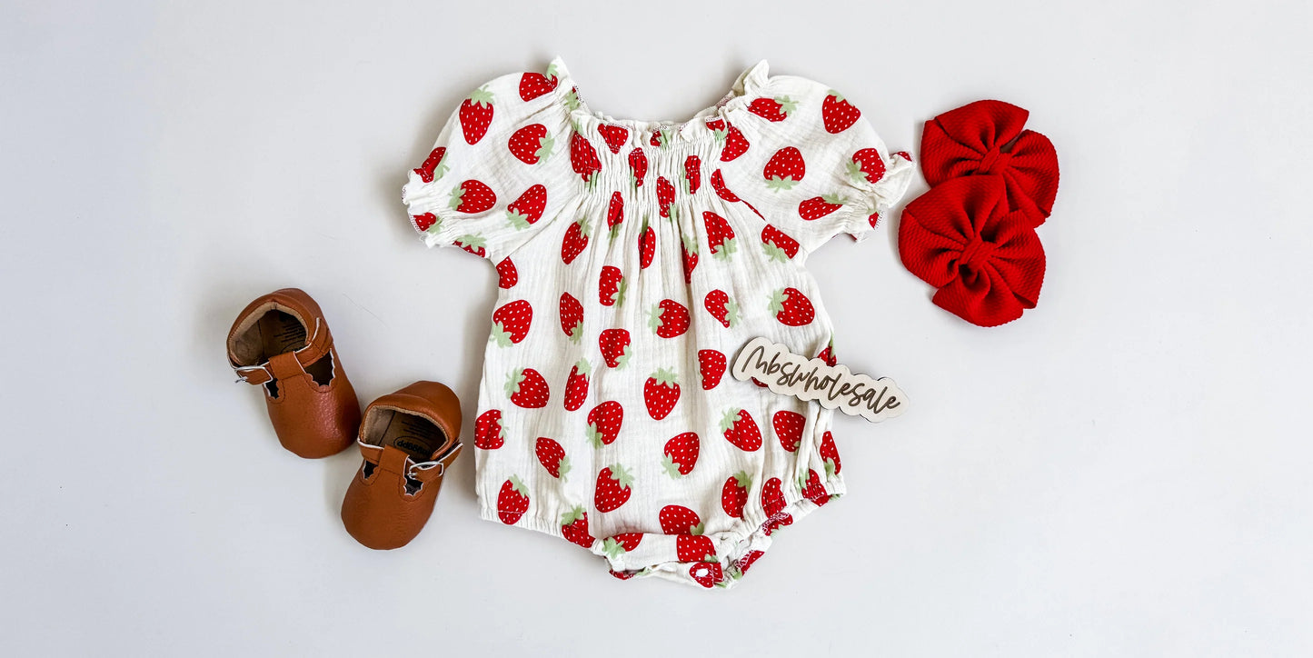 Berry Sweet Linen Romper