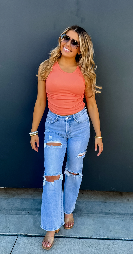 Ashland Straight Leg Distressed Jeans