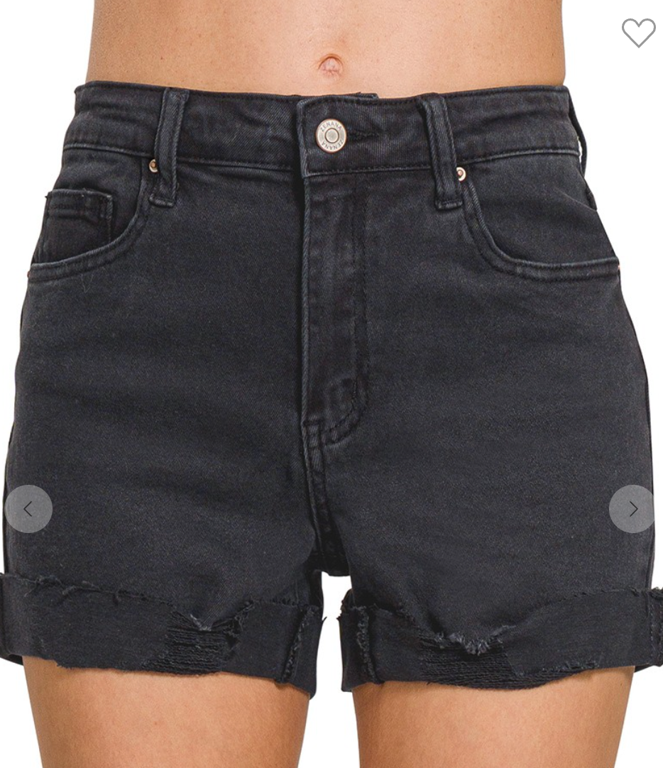Cuffed Shorts 5 Pockets Black