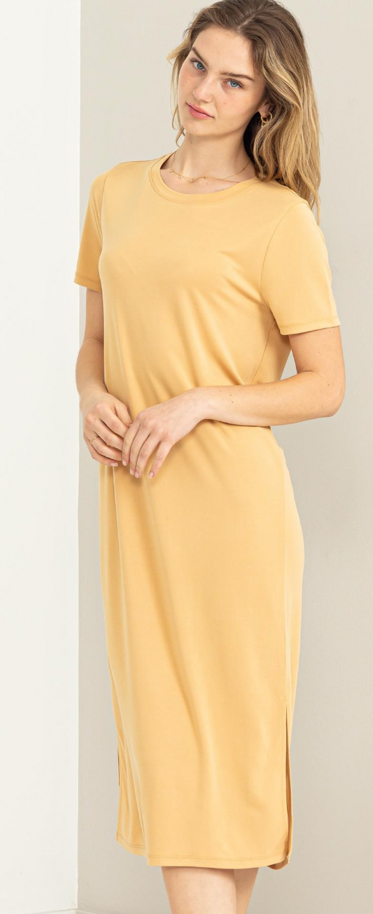 T-Shirt Midi Dress With Side Slits