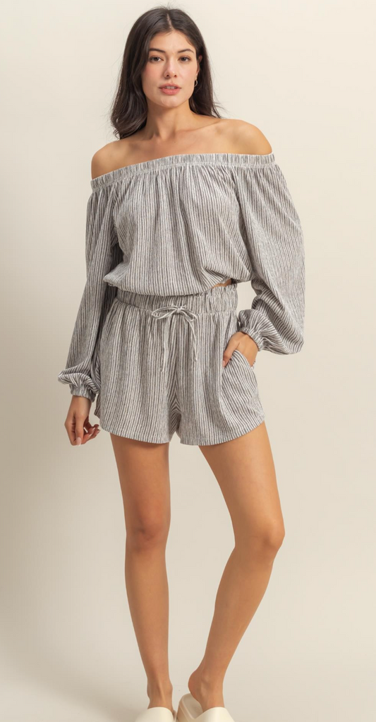Set-off Shoulder Top And Short Set