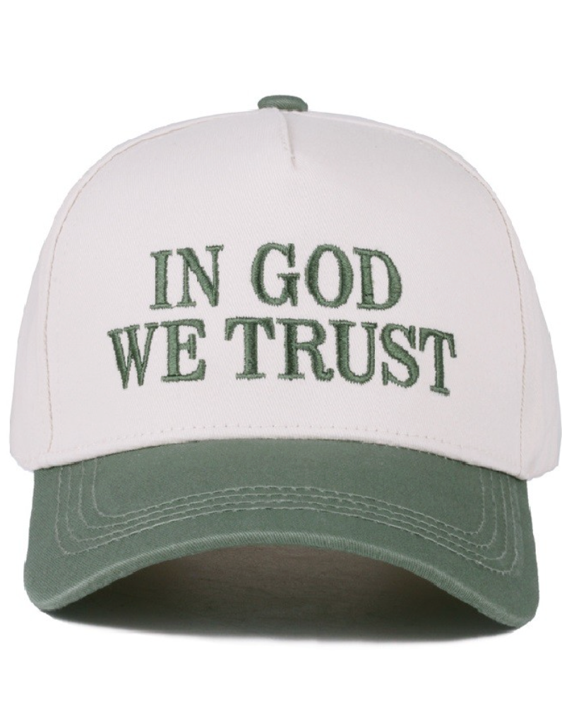 In God We Trust Two Tone Canvas Cotton Cap