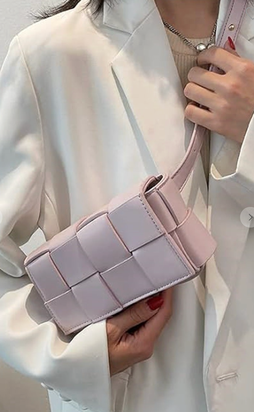 Vegan Leather Woven Crossbody Waist Bag