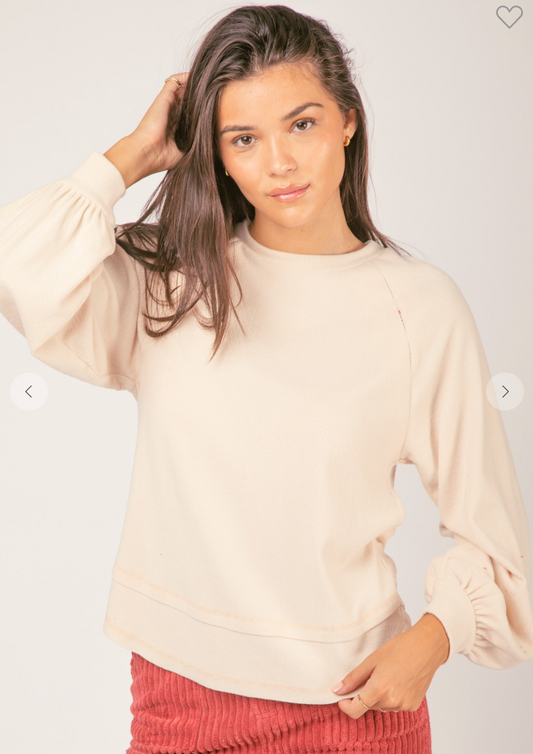 Casual Oversized Cutout Knit Top Cream