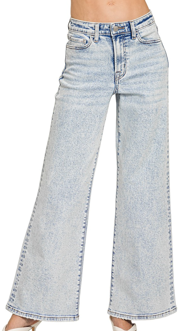 Light Wash Wide Leg Denim Pants