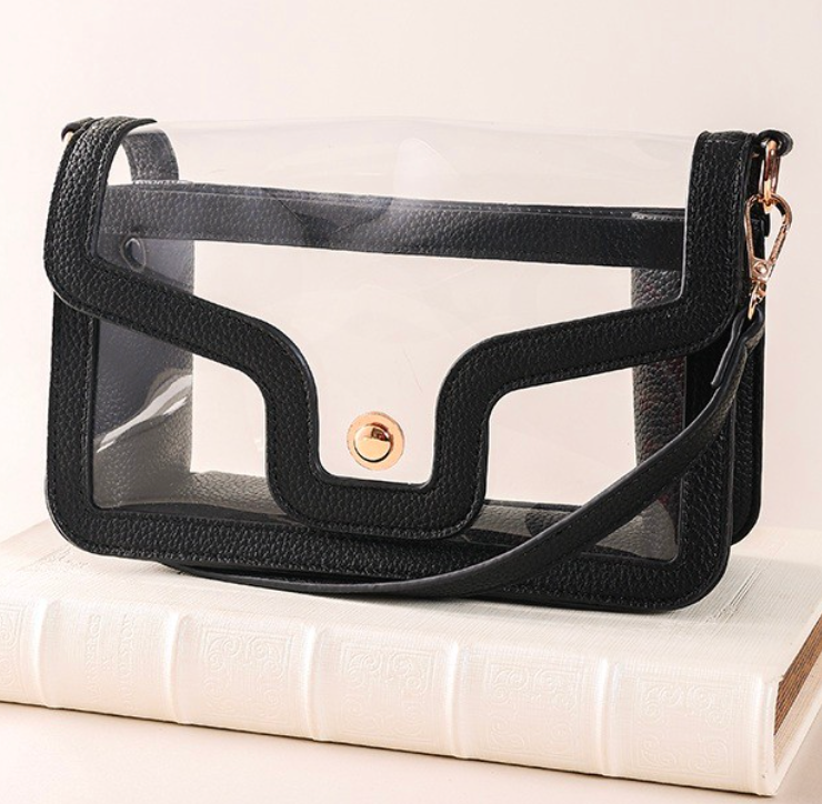 Premium Clear Stadium Nina Handbag Black