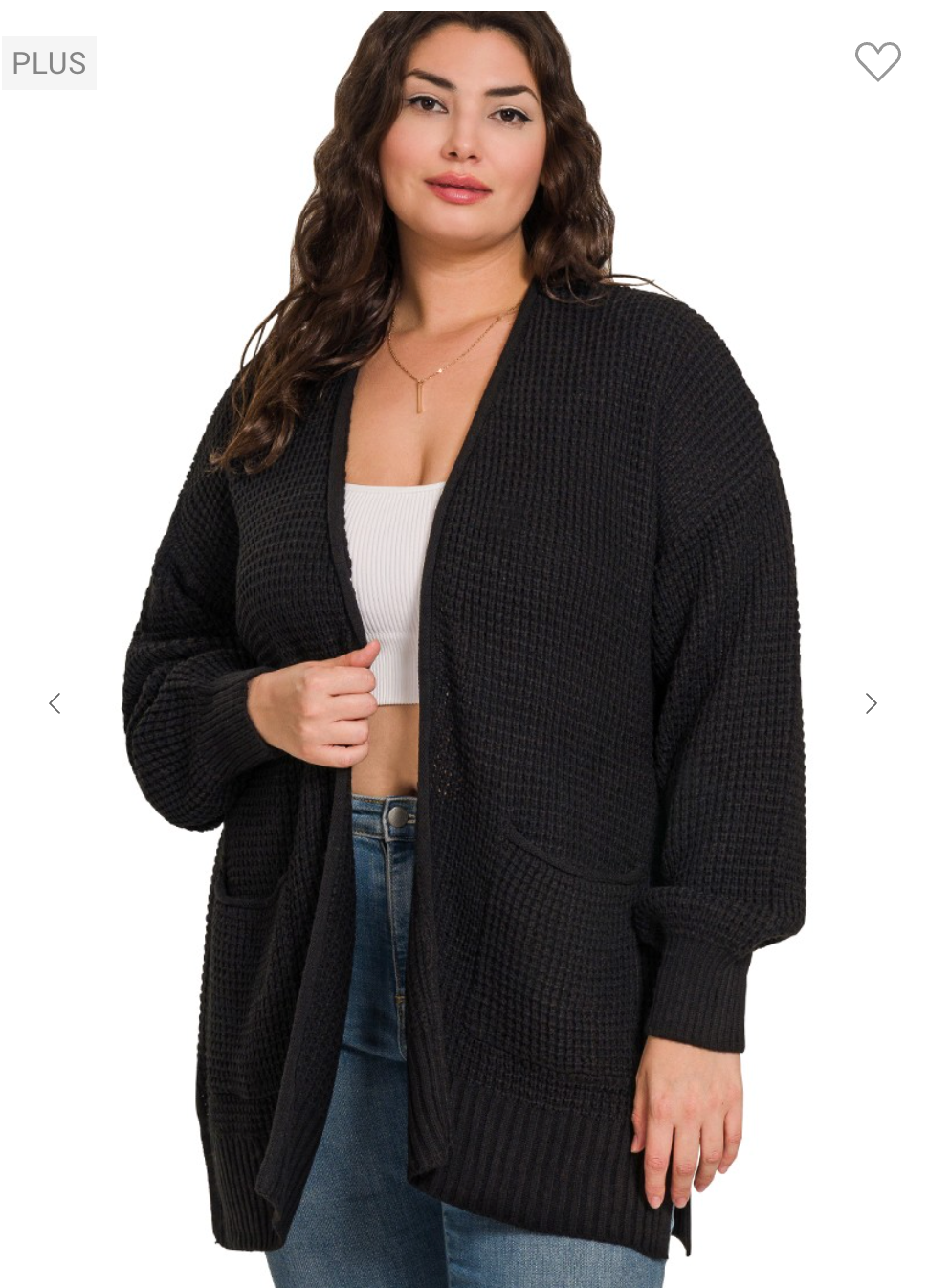 Low Gauge Waffle Open Cardigan Sweater