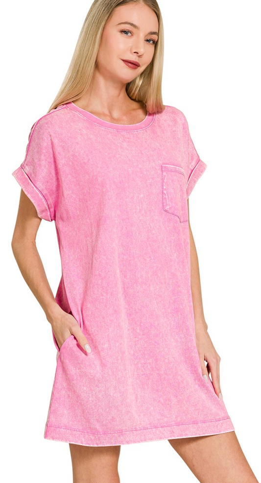 Premium Cotton Washed T Shirt Dress