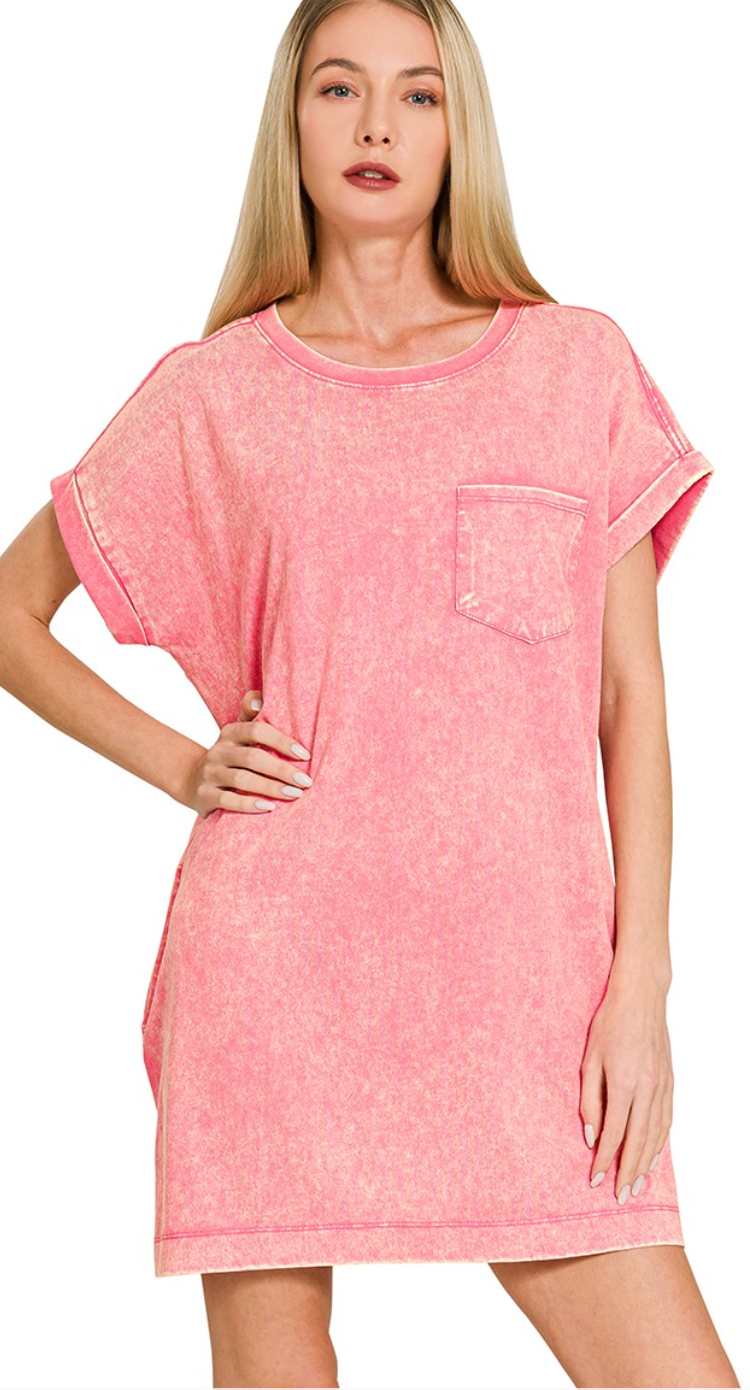 Premium Cotton Washed T Shirt Dress