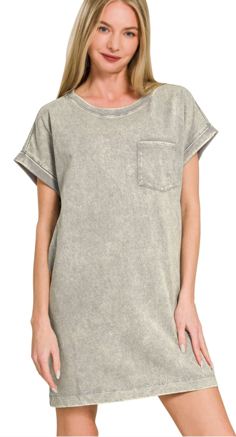 Premium Cotton Washed T Shirt Dress