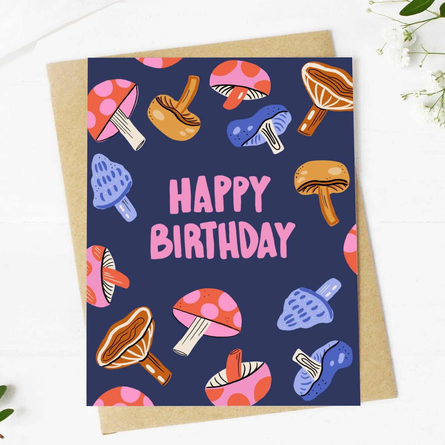 "Happy Birthday" Mushroom Card
