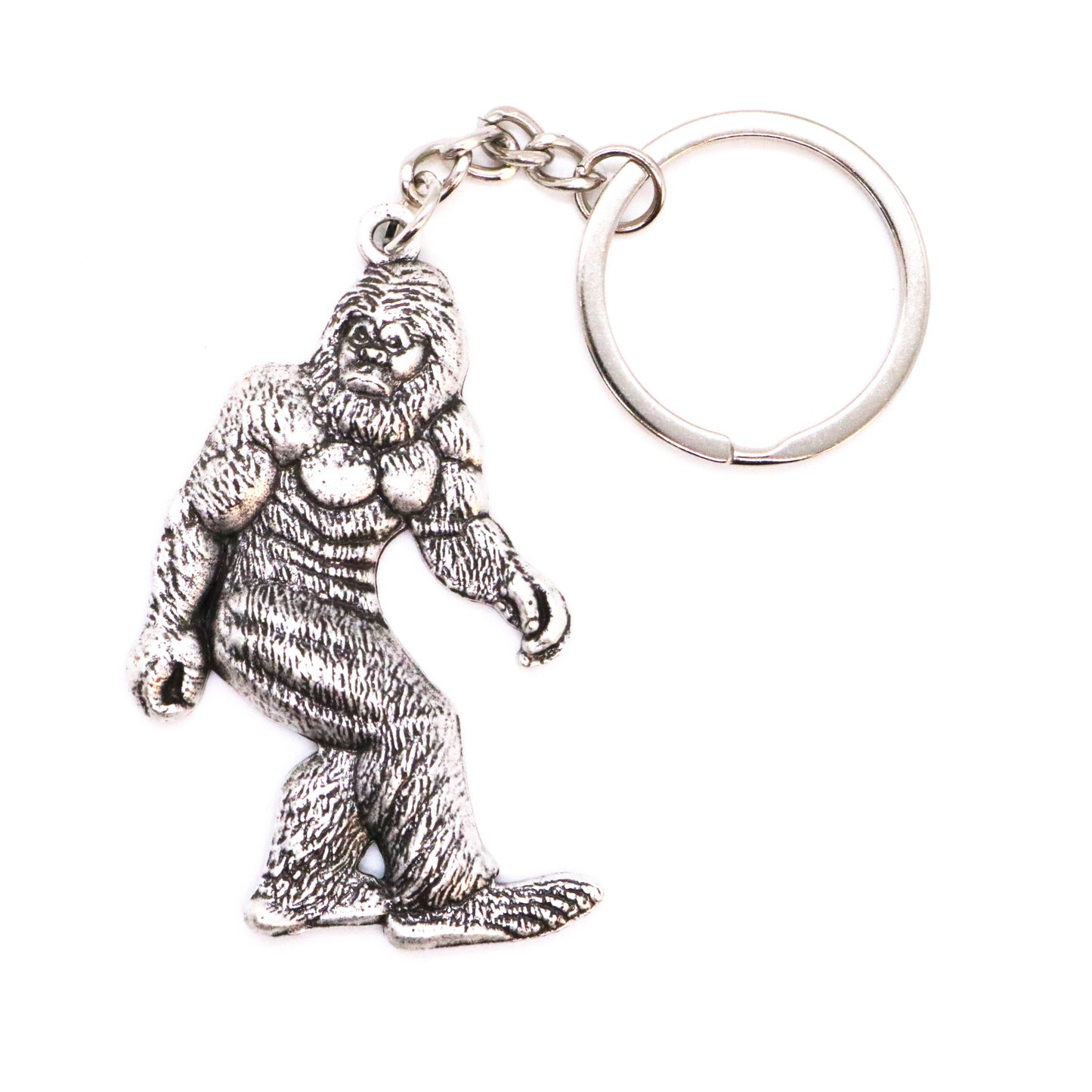 Silver Bigfoot Keychain - Fun Big Foot Gift: Coco