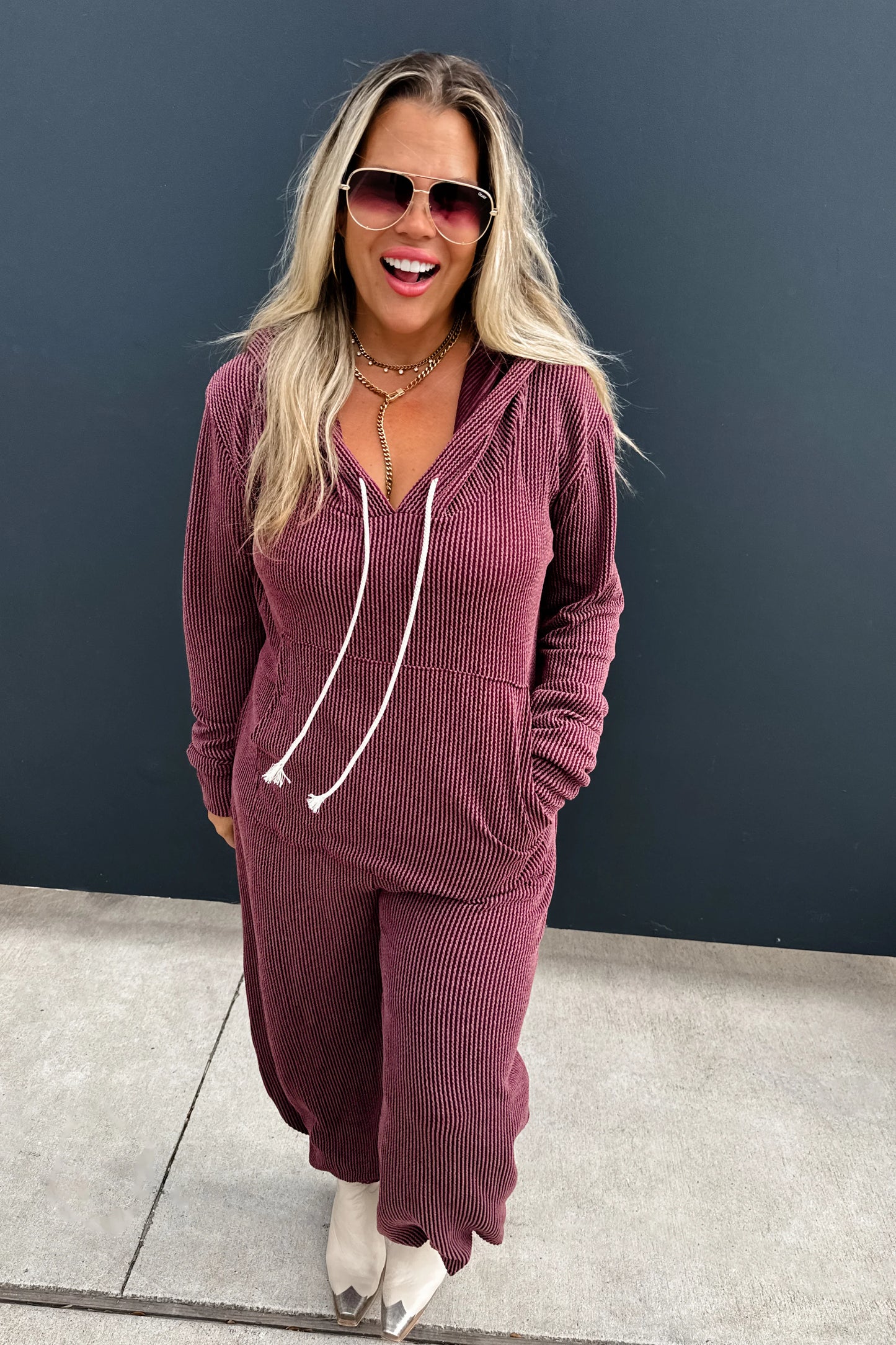 PREORDER - Ribbed Hayden Hoodie Jumpsuit