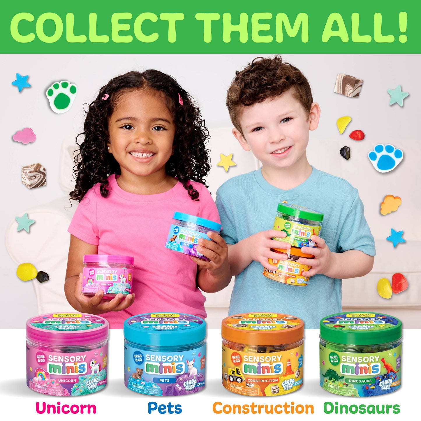Sensory Mini Play Kit Jar with Cloud Clay: Dinosaur