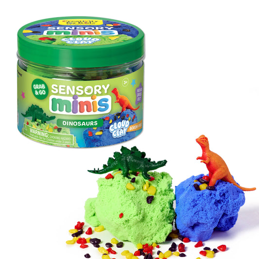 Sensory Mini Play Kit Jar with Cloud Clay: Dinosaur