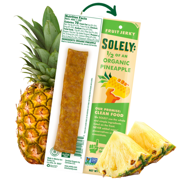 Solely Organic Pineapple Fruit Jerky Strip