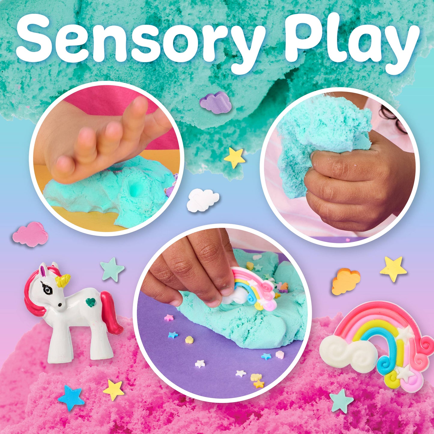 Sensory Mini Play Kit Jar with Cloud Clay: Unicorn
