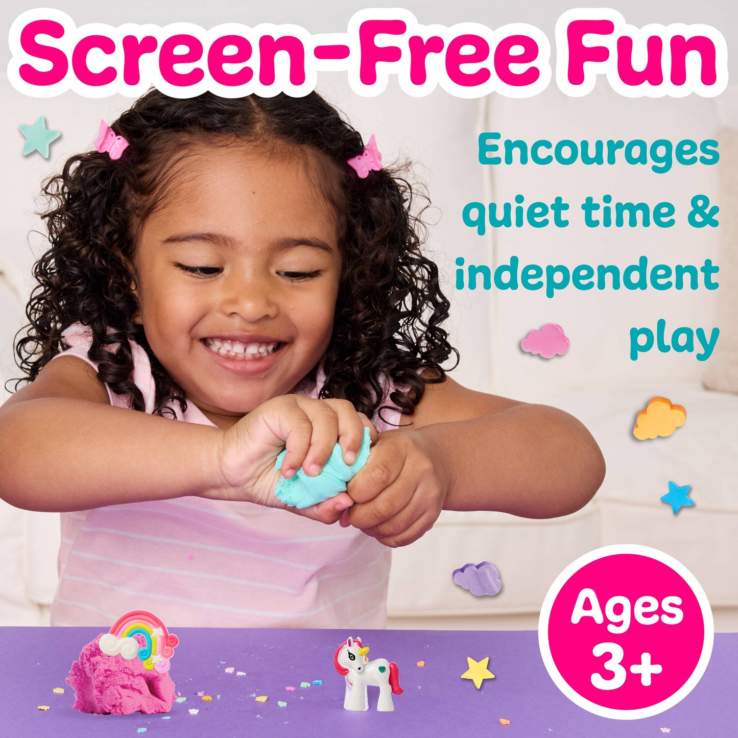 Sensory Mini Play Kit Jar with Cloud Clay: Unicorn