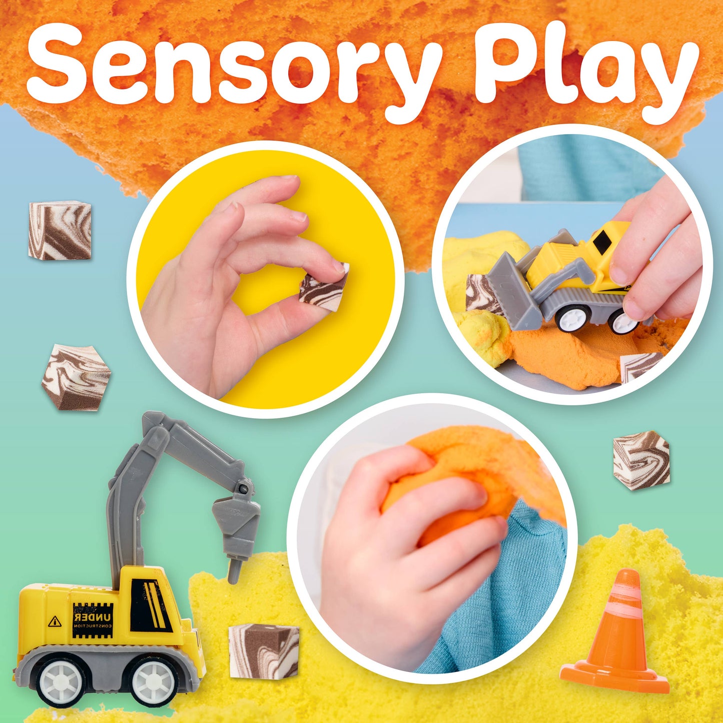 Sensory Mini Play Kit Jar with Cloud Clay: Construction