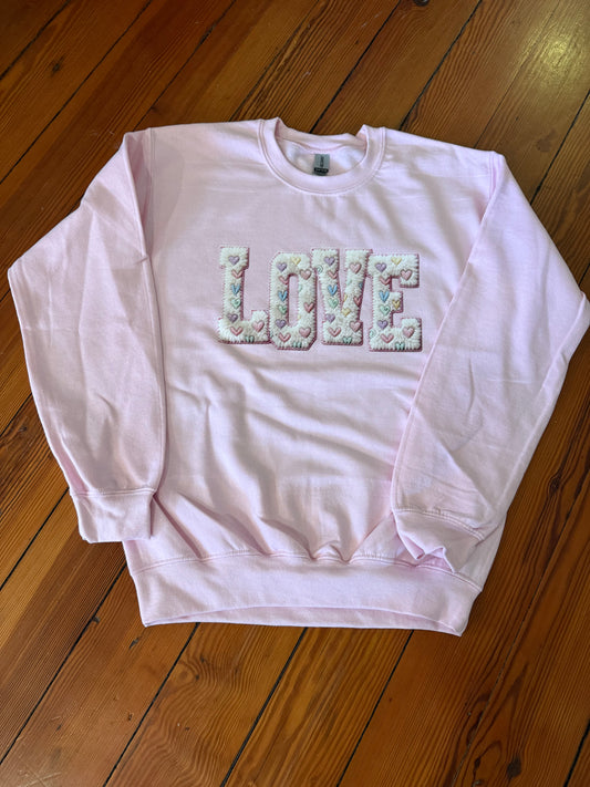 Love Faux Yarn Sweatshirt