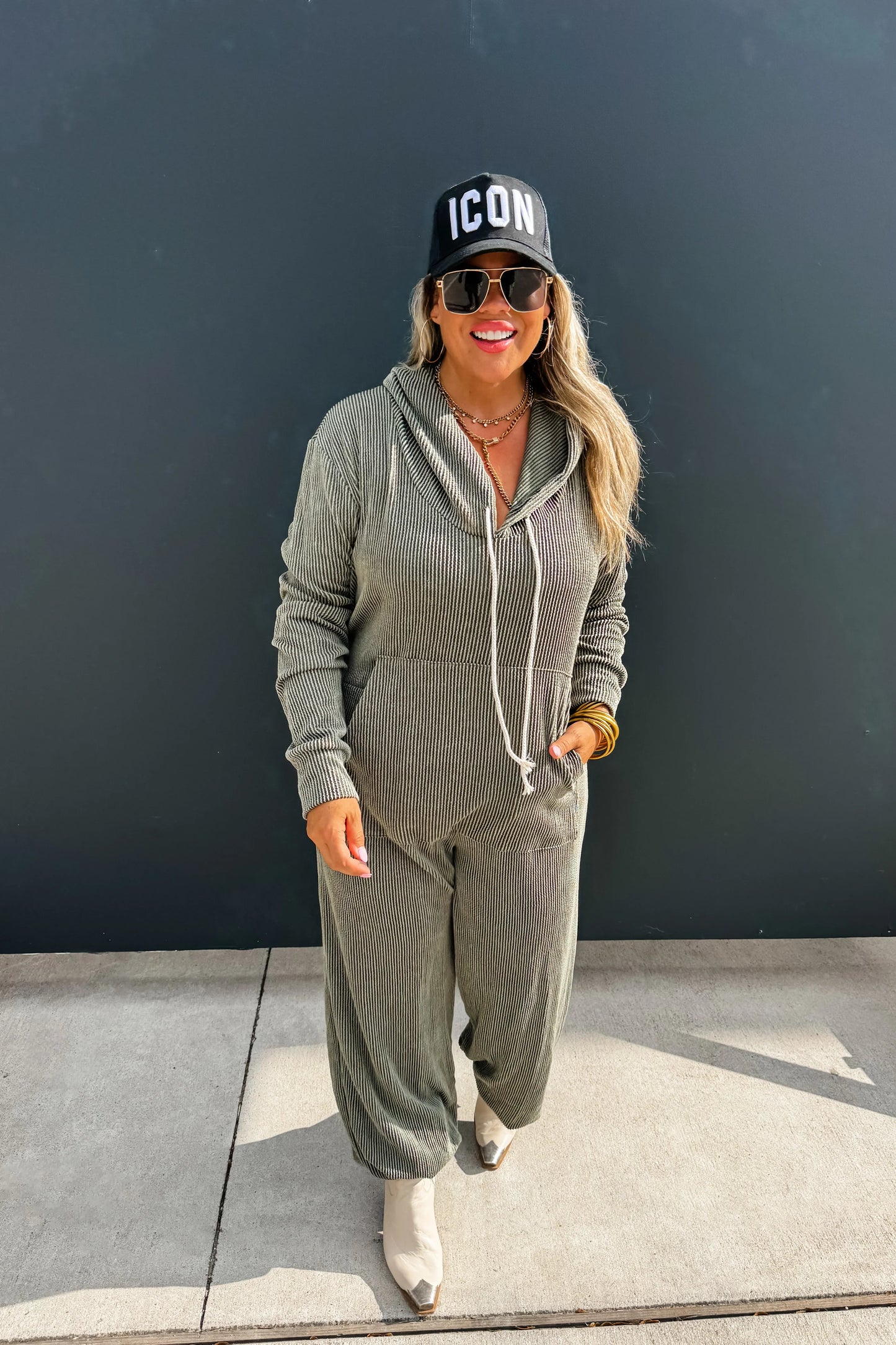 PREORDER - Ribbed Hayden Hoodie Jumpsuit