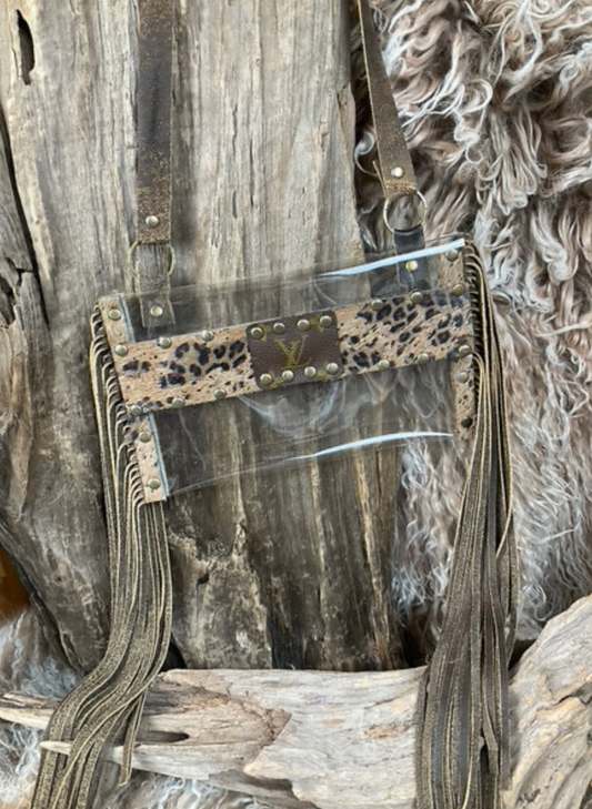 Distressed Leopard Stadium Bag