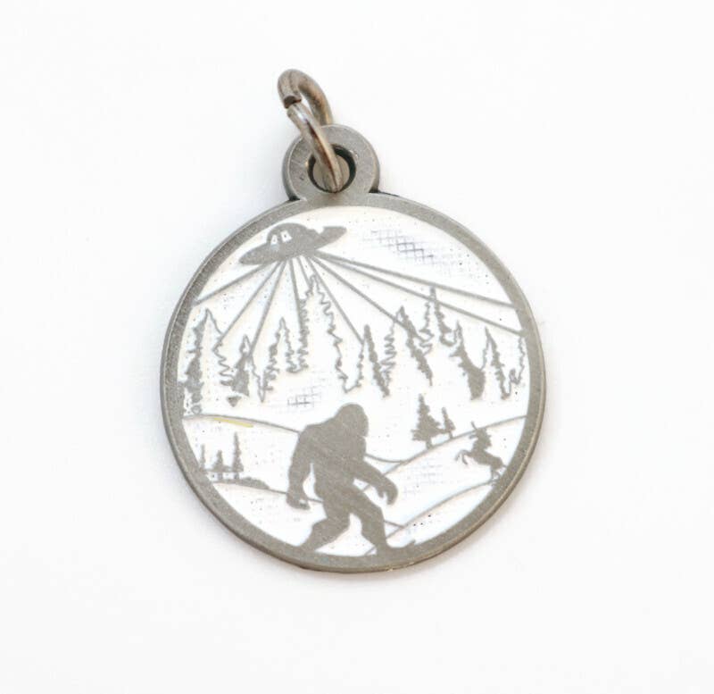 Silver Believe in Yourself Bigfoot Necklace: Snow / Necklace